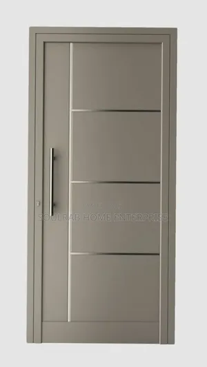 Standard Silver Durable HDF Door With Frame, Lock, Inches Installation