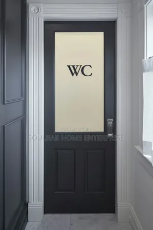 Quality HDF Coupled With Wc Door With Frame, Lock, Inche Installatio