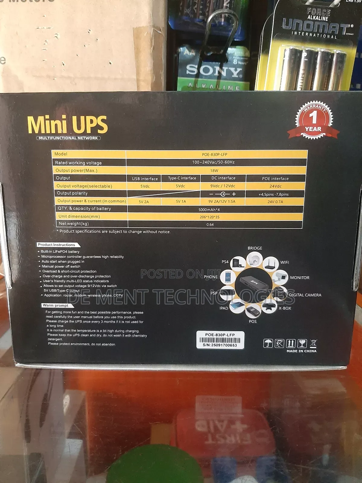Ske 20,Ooomah Mini Dc Ups (Router Powerbank)