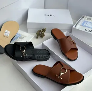 Zara Leather Slippers
