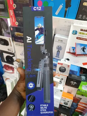 C12 Smart Face Tracking Tripod - 360° Auto Rotation Selfie Stand