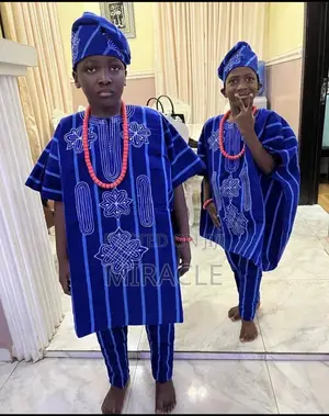 Aso Oke Danshiki With Embroidery, Cap and Trouser