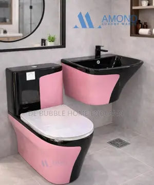 Pink With Black Executive Water Closet