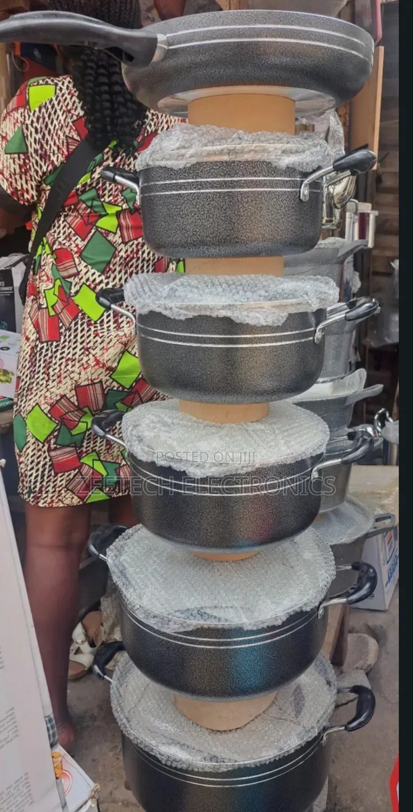 Non-Stick, Granite-Coated Cookware Pots and a Frying Pan,