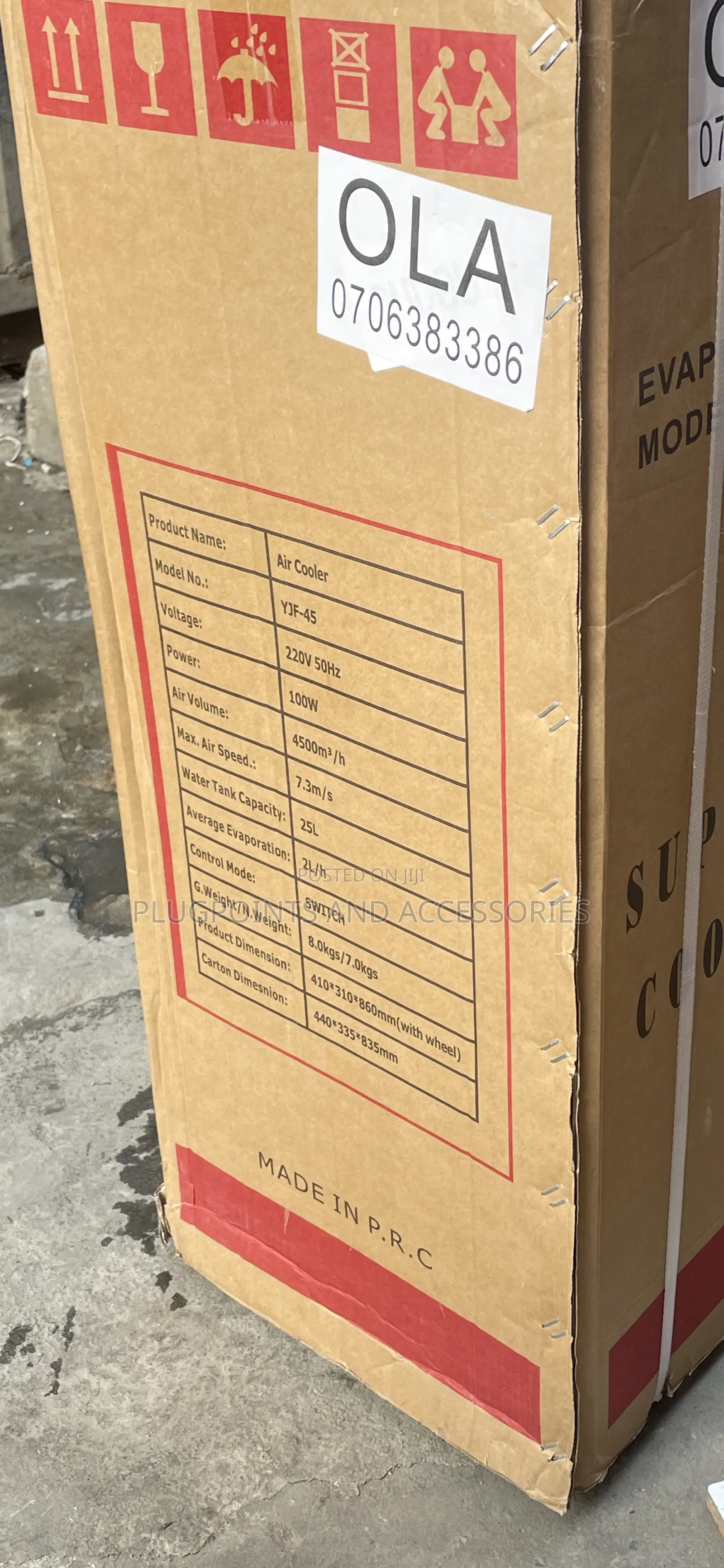 Plugpoints Air Cooler 25liters With Ice Packs