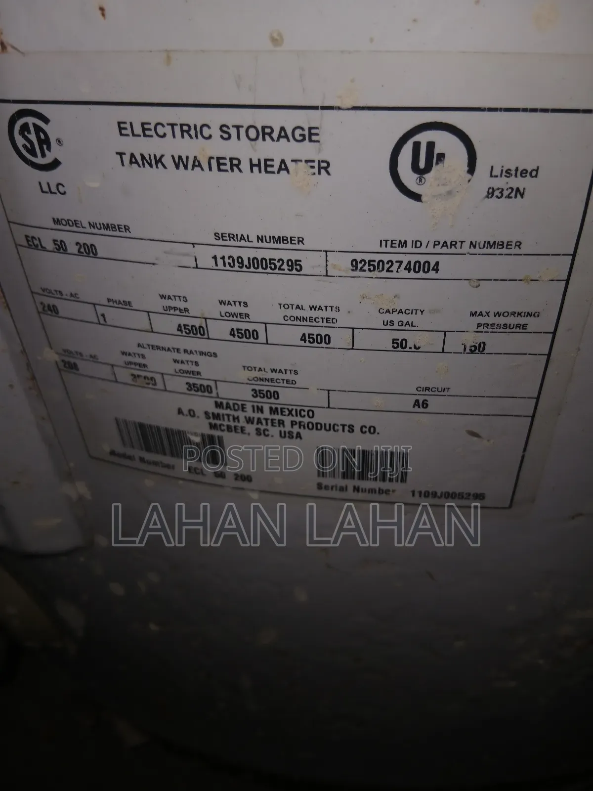 Ao Smith Water Heater