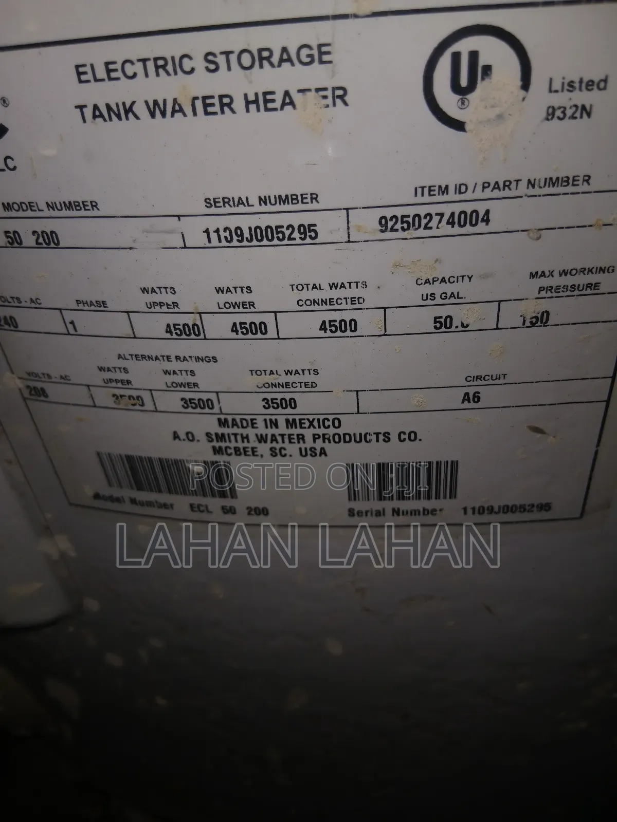 Ao Smith Water Heater