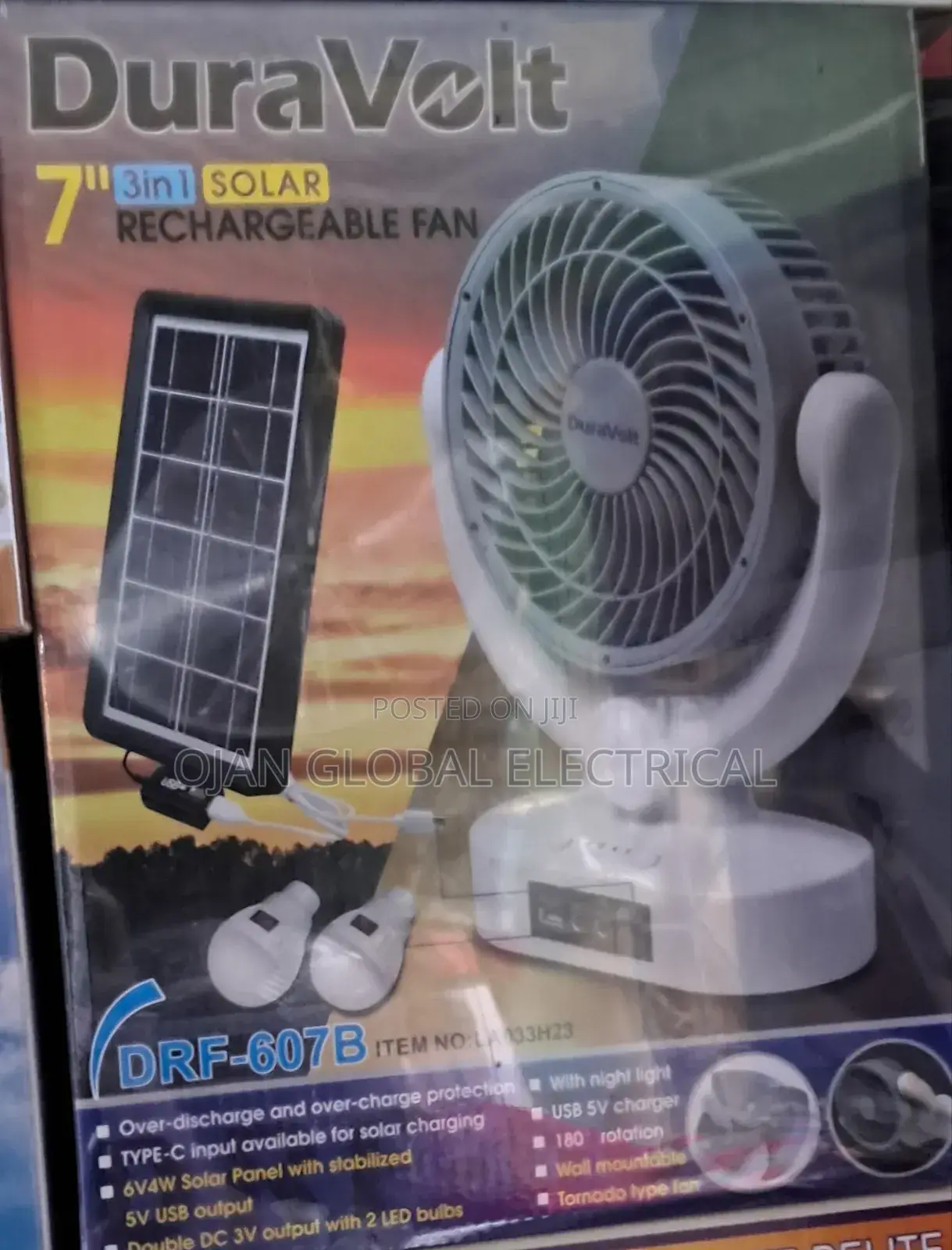 Duravolt Rechargeable Fan