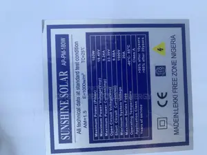 Brand New Sunshine (Bona) 180w Solar Panel