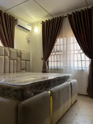 Light Gray 6by6 Bedframe With Golden Stripes