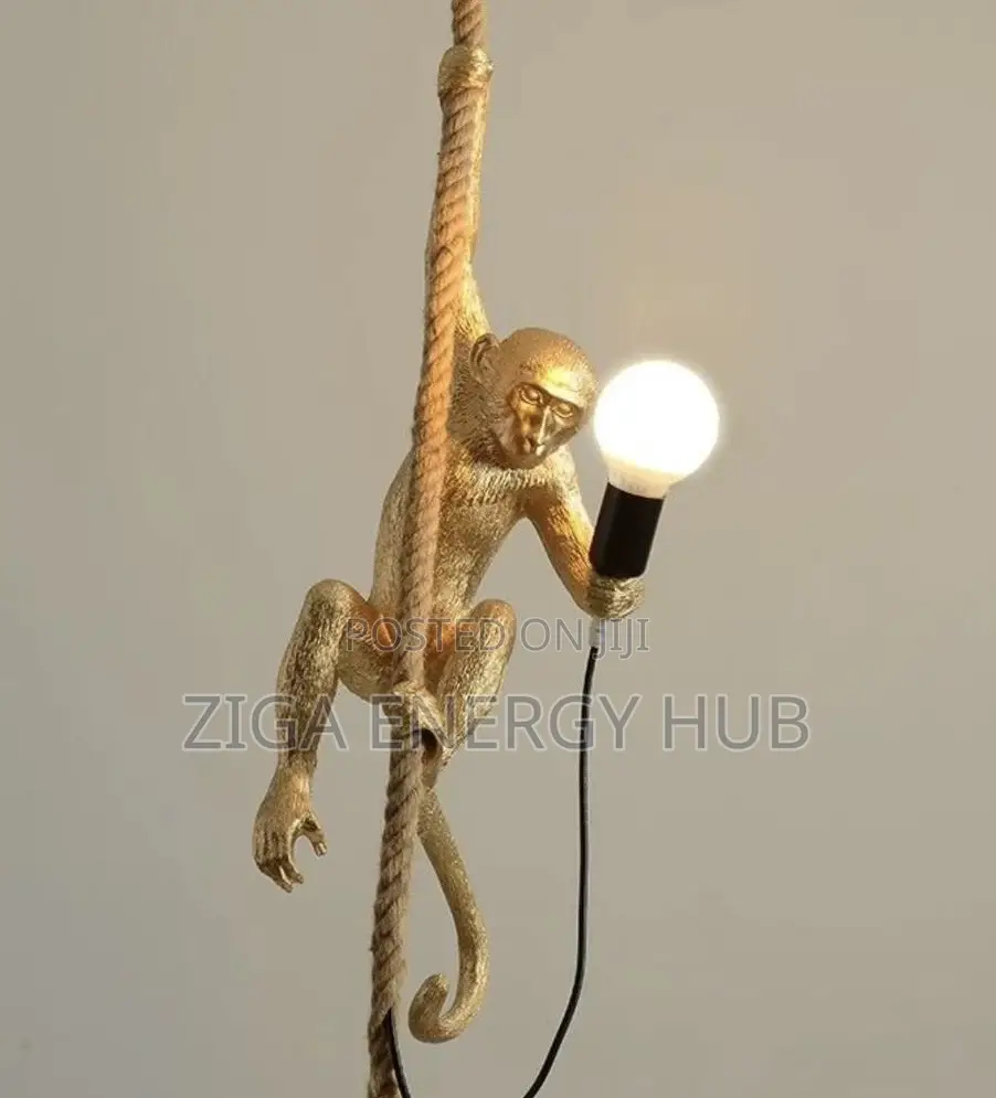 Gold Color Monkey Drop Pendant Light