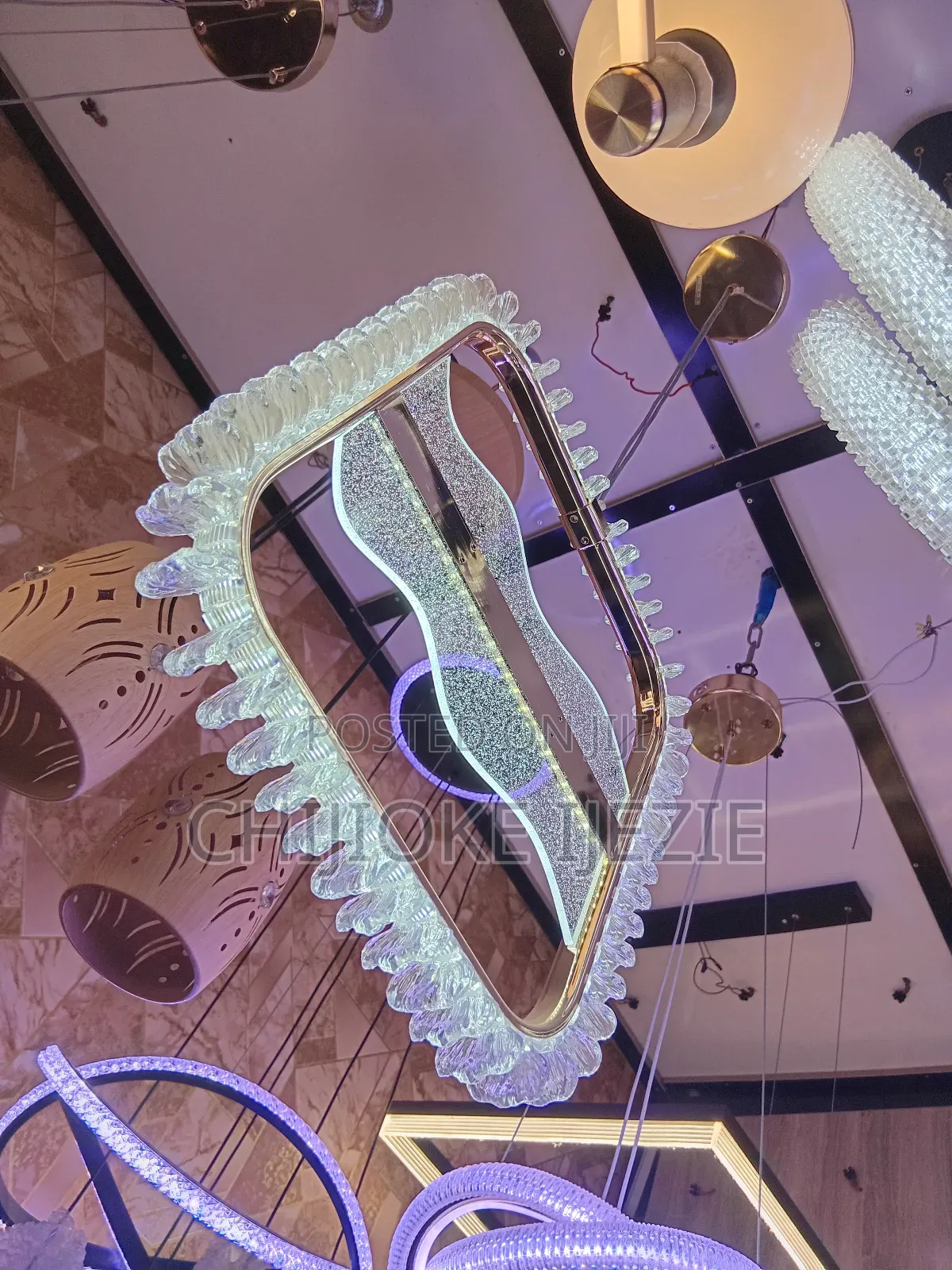 Led Chandelier Light With Modern Finish