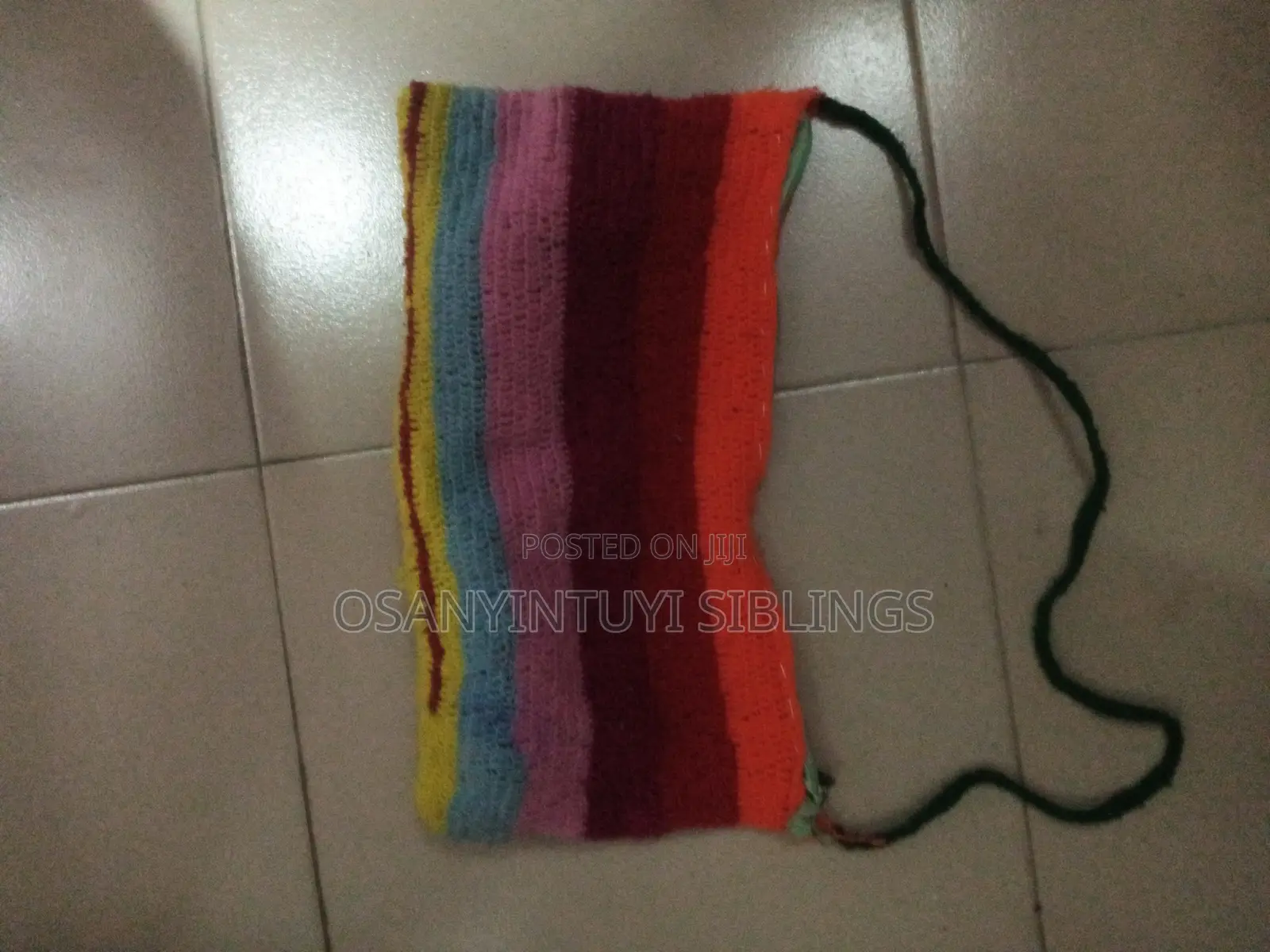 Crocheted Bag and 2 Wool/Crocheting Needle Inside