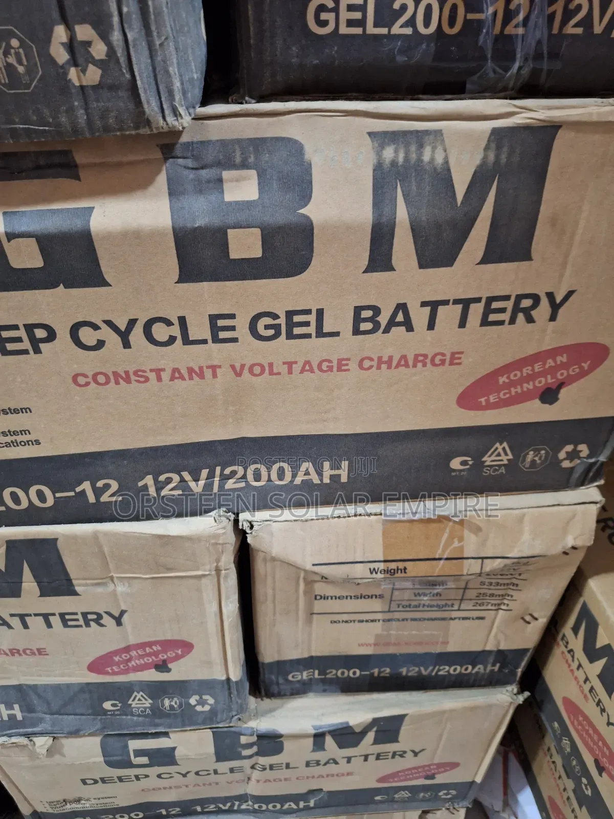 GBM Deep-Cycle Gel Battery 200ah