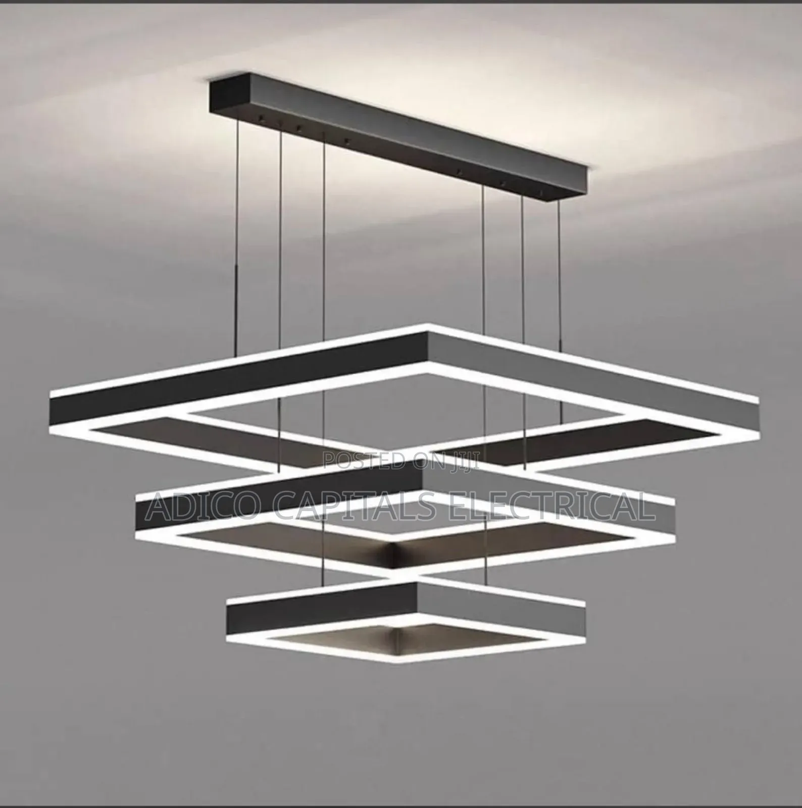 3 Square Drop Chandelier Light