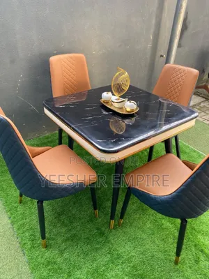 Sleek 4 Seater Marble Dinning Set Perfect For Upscale Homes