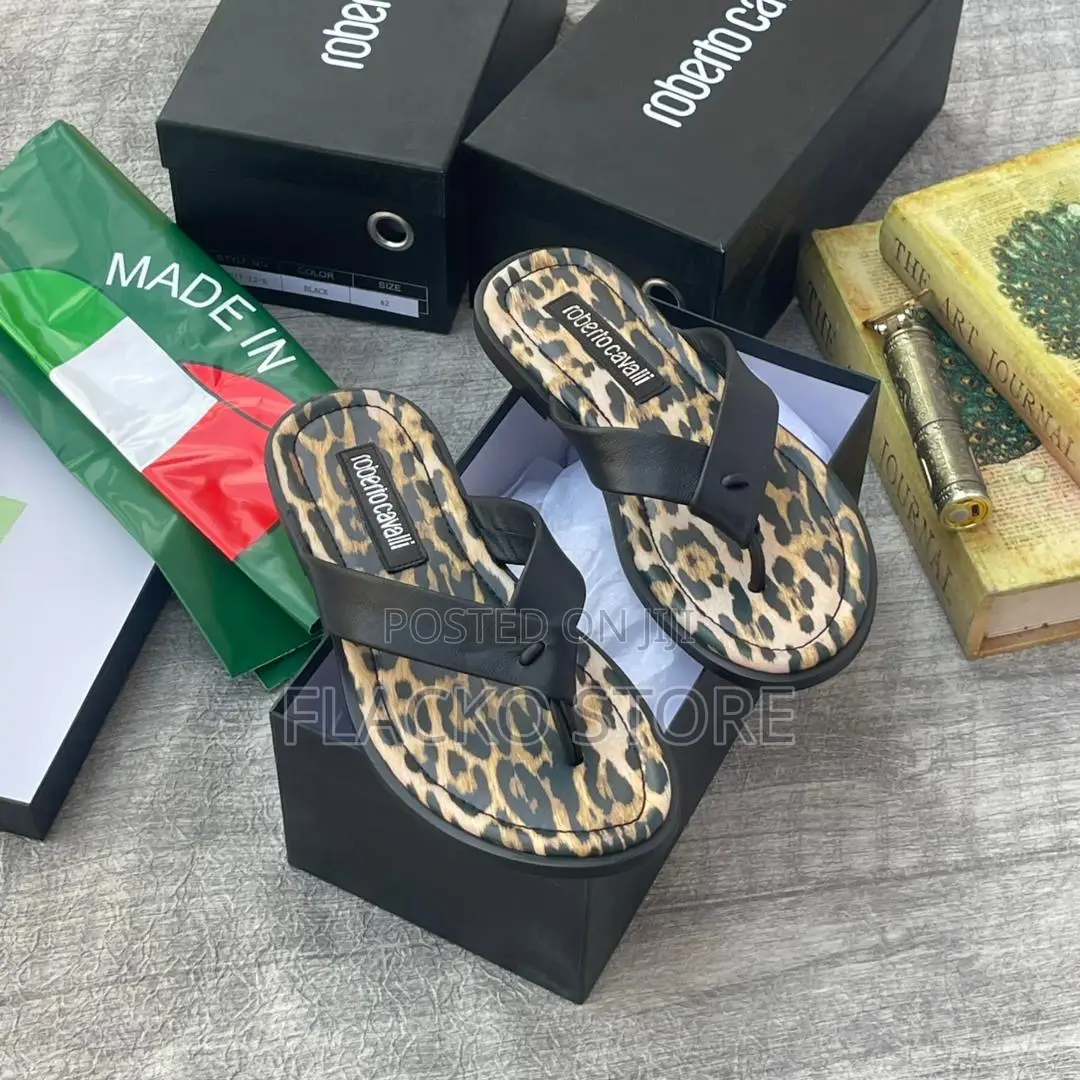Original Roberto Cavalli Italian Leather Slippers
