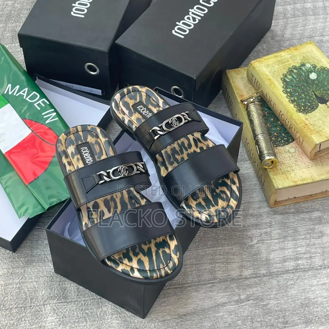 Original Roberto Cavalli Italian Leather Slippers