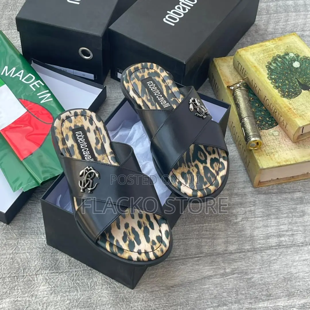 Original Roberto Cavalli Italian Leather Slippers