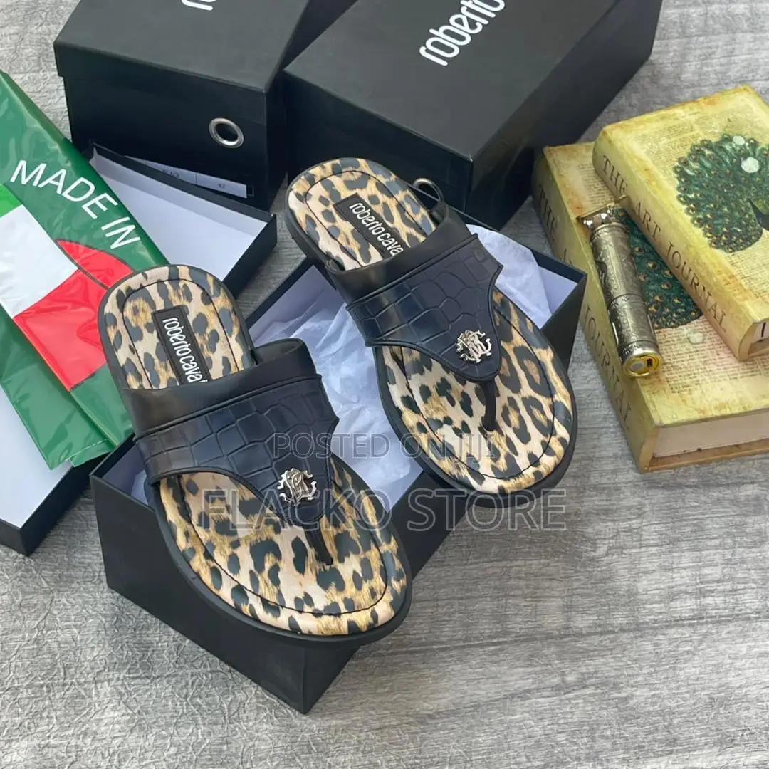 Original Roberto Cavalli Italian Leather Slippers