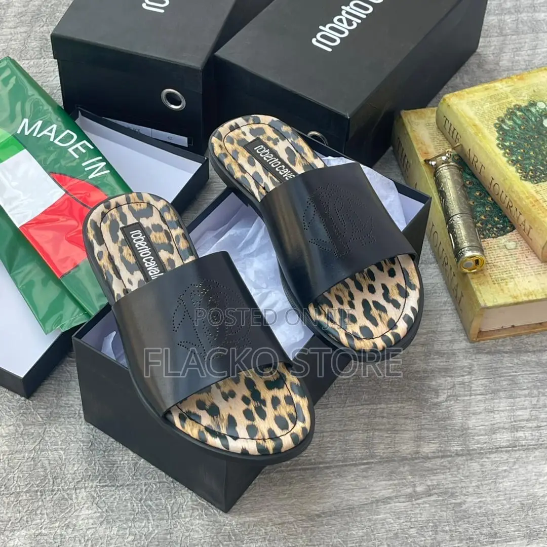 Original Roberto Cavalli Italian Leather Slippers