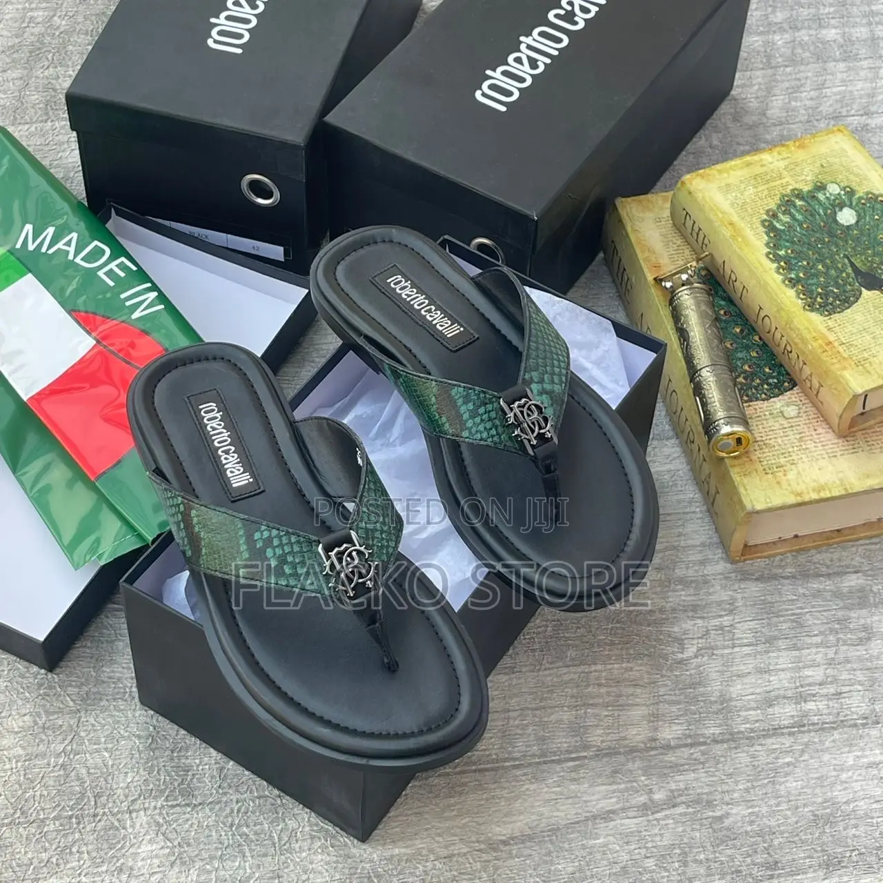 Original Roberto Cavalli Italian Leather Slippers