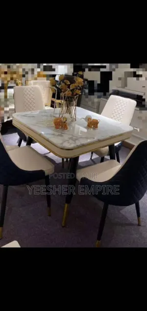 Feel Rich And Stylish With The Marble Top 4 Seater Dinning Set