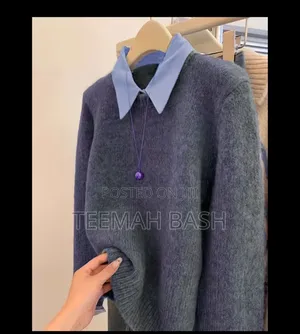 Elegant 2-in-One Collar Pullover Sweater