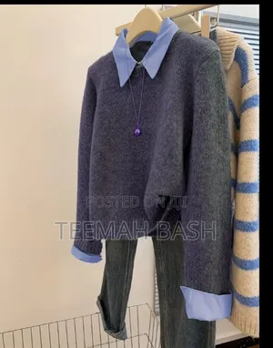 Elegant 2-in-One Collar Pullover Sweater