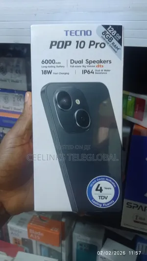New Tecno Pop 10 Pro 128 GB Black