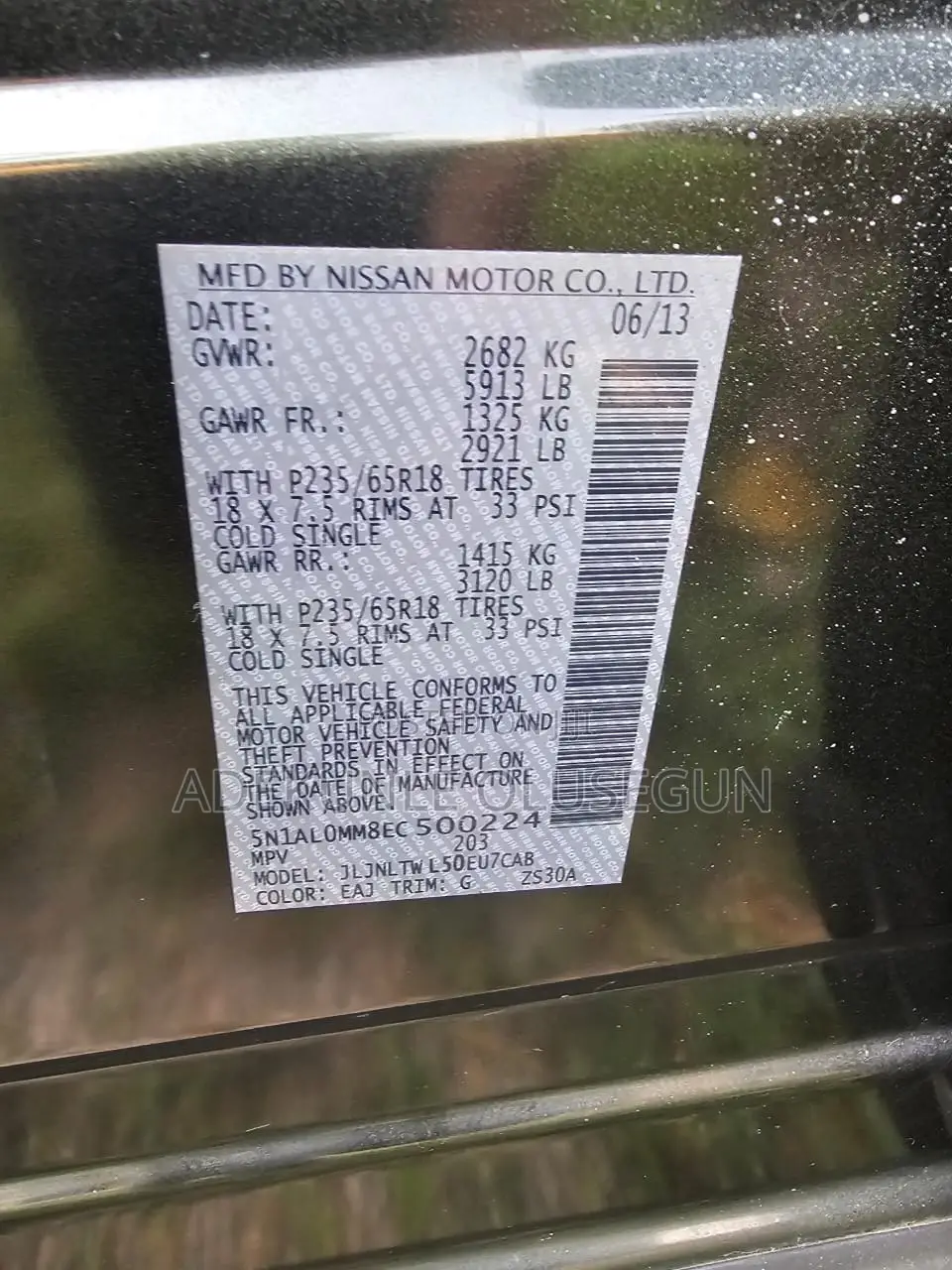 Infiniti QX60 2014 Green