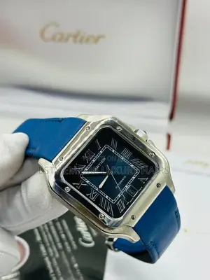 Automatic Cartier D Santos Leather Watch Stainless Steel