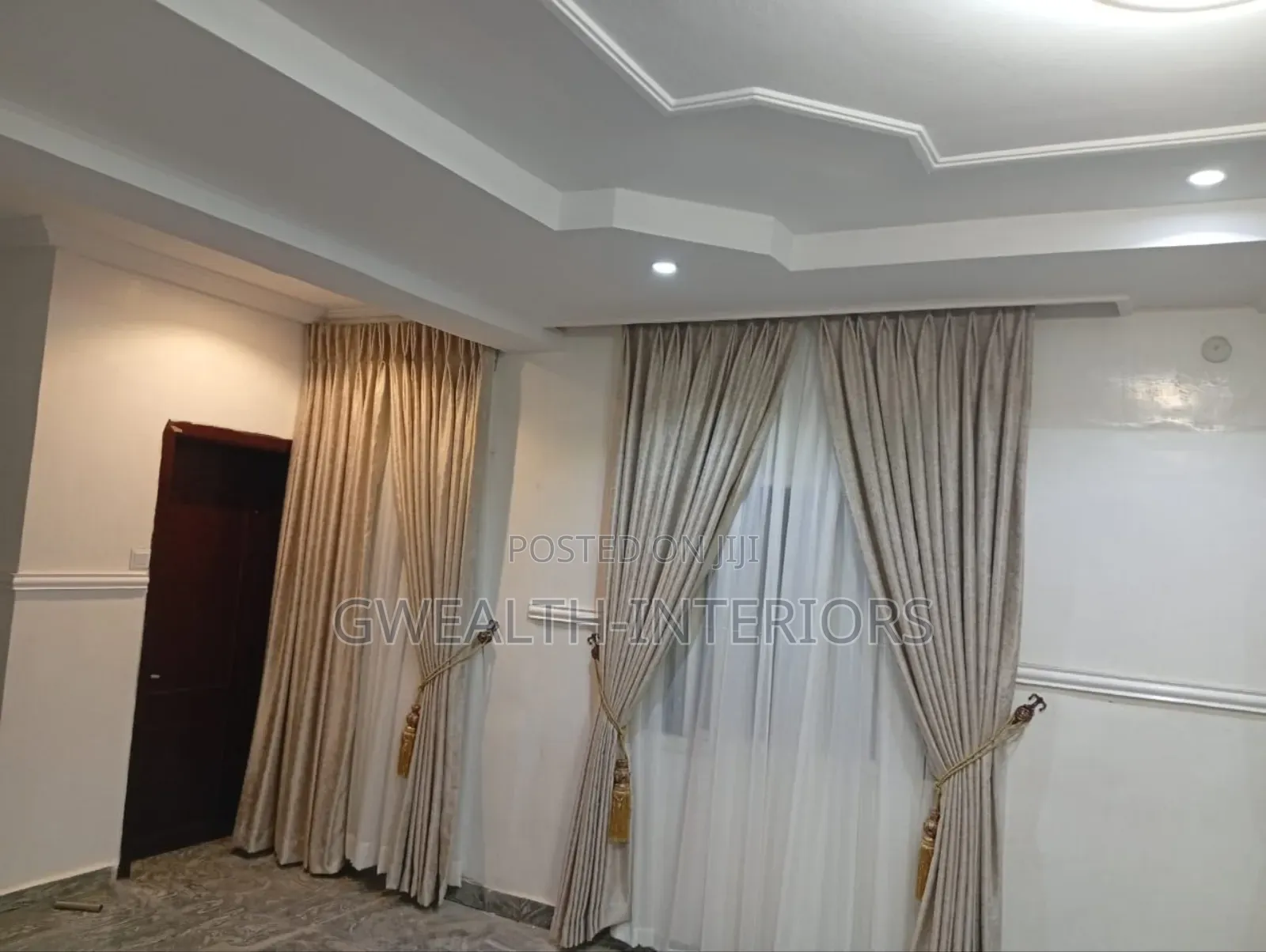 Cream Turkish Curtains With Accessories