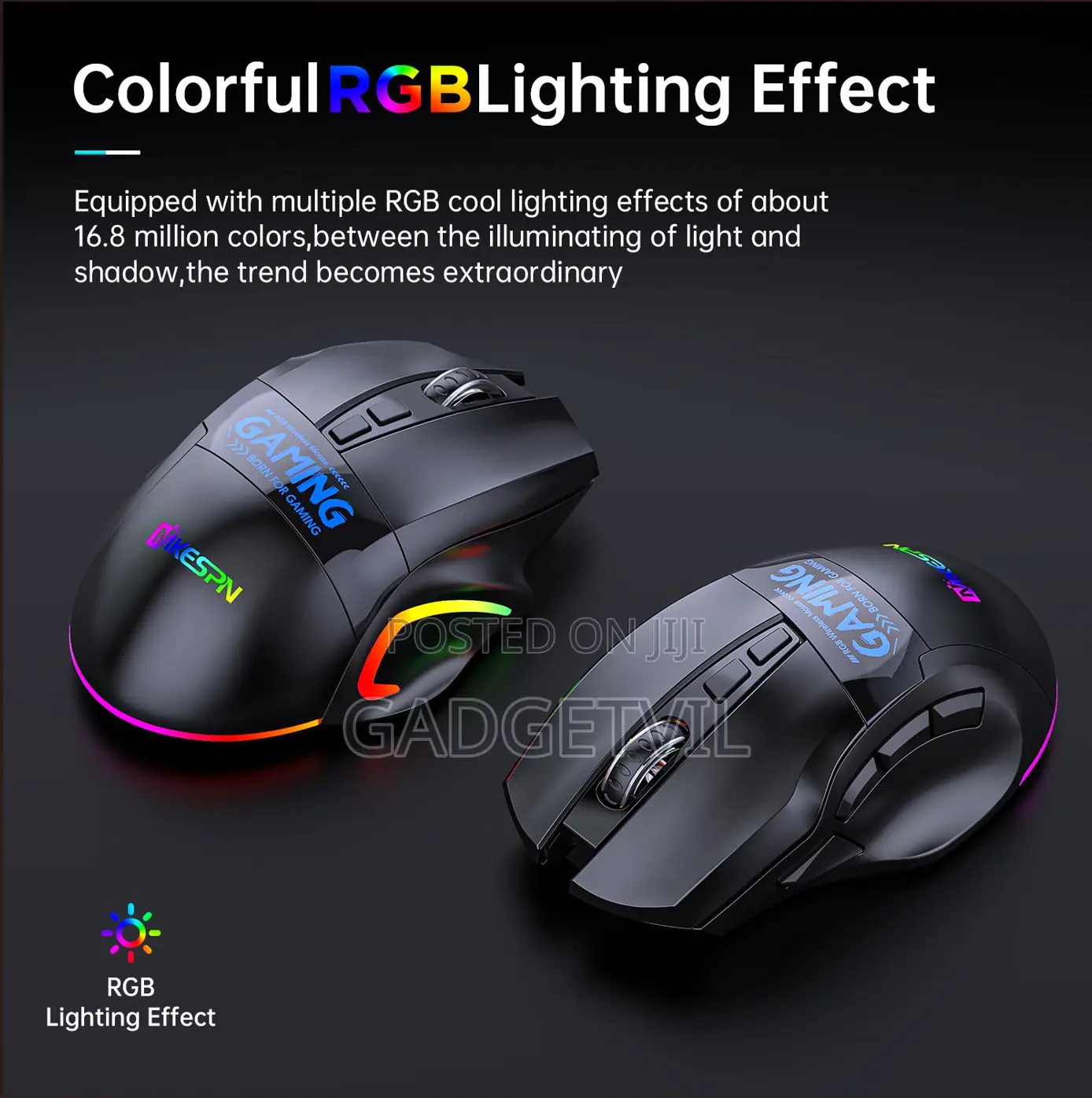12800dpi 3-mode 9-button Macro Definition Ergonomic Wireless Mouse