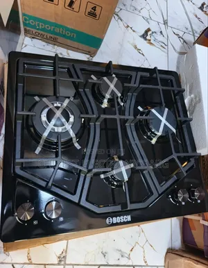 Original Bosch Inbuilt Cabinet 60cm 4 Burners Black Stainless Steel