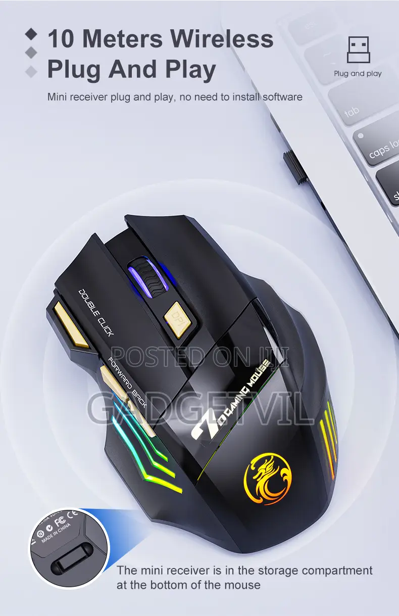 Wireless Ergonomic Optical Gaming Mouse