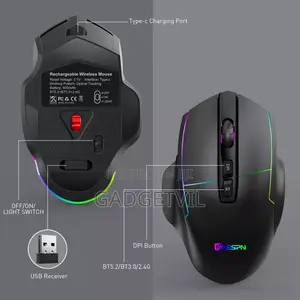 Wireless Mouse Rechargeable Triple-mode Mouse