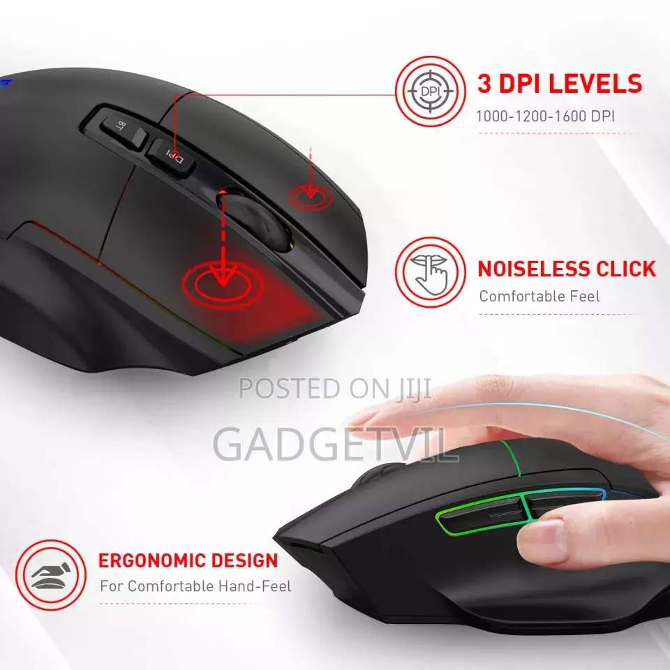 Wireless Mouse Rechargeable Triple-mode Mouse