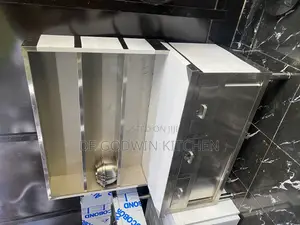 Stainless Steel Cabinet Table With Upper Shelve