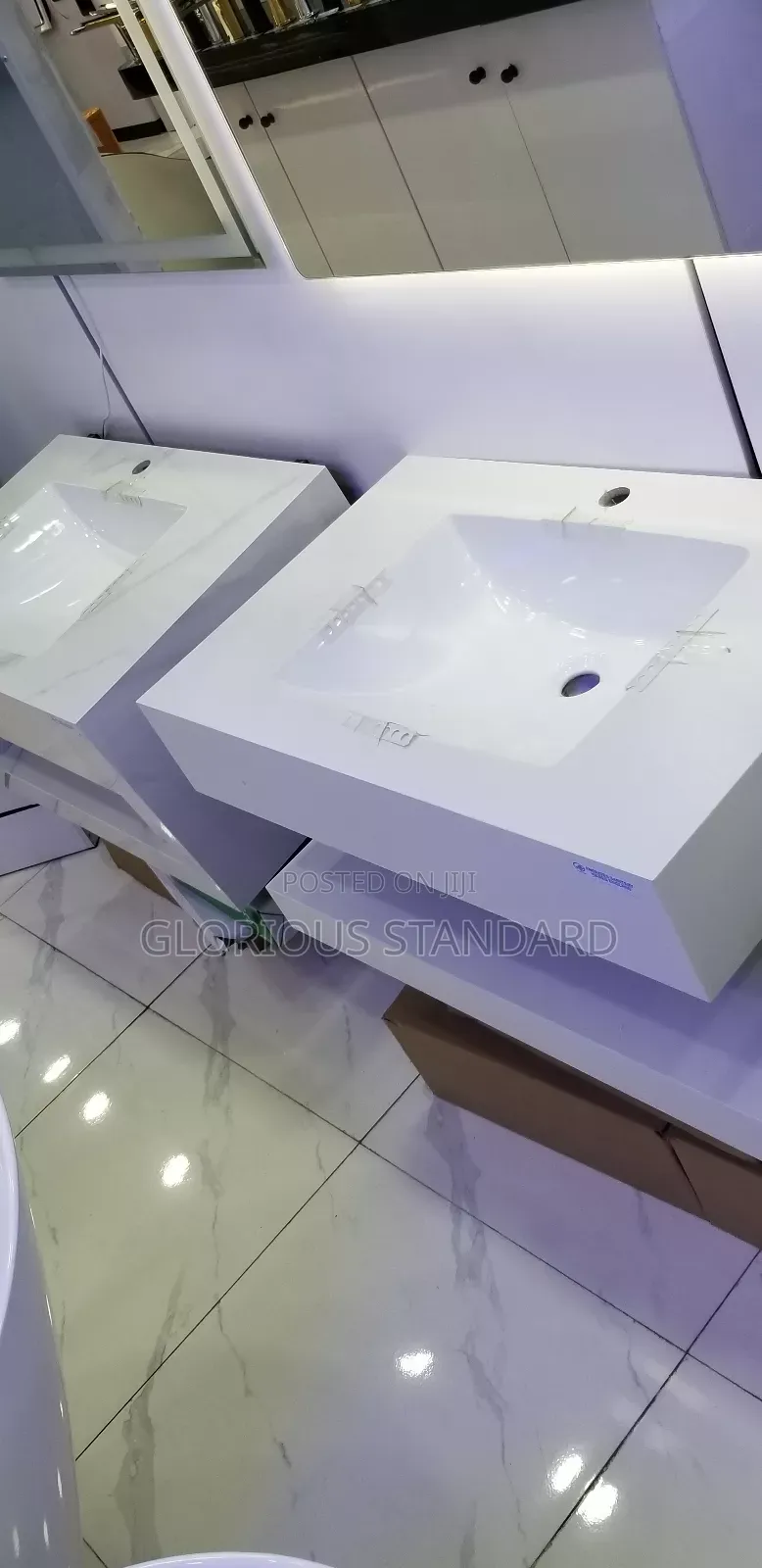 Single Marble Cabinet With Led Mirror