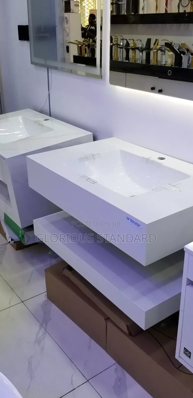 Single Marble Cabinet With Led Mirror