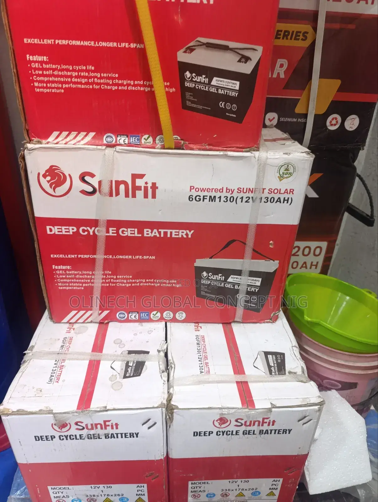 130 Ah 12 V Gell Dry Cell Sunfit Solar Battery