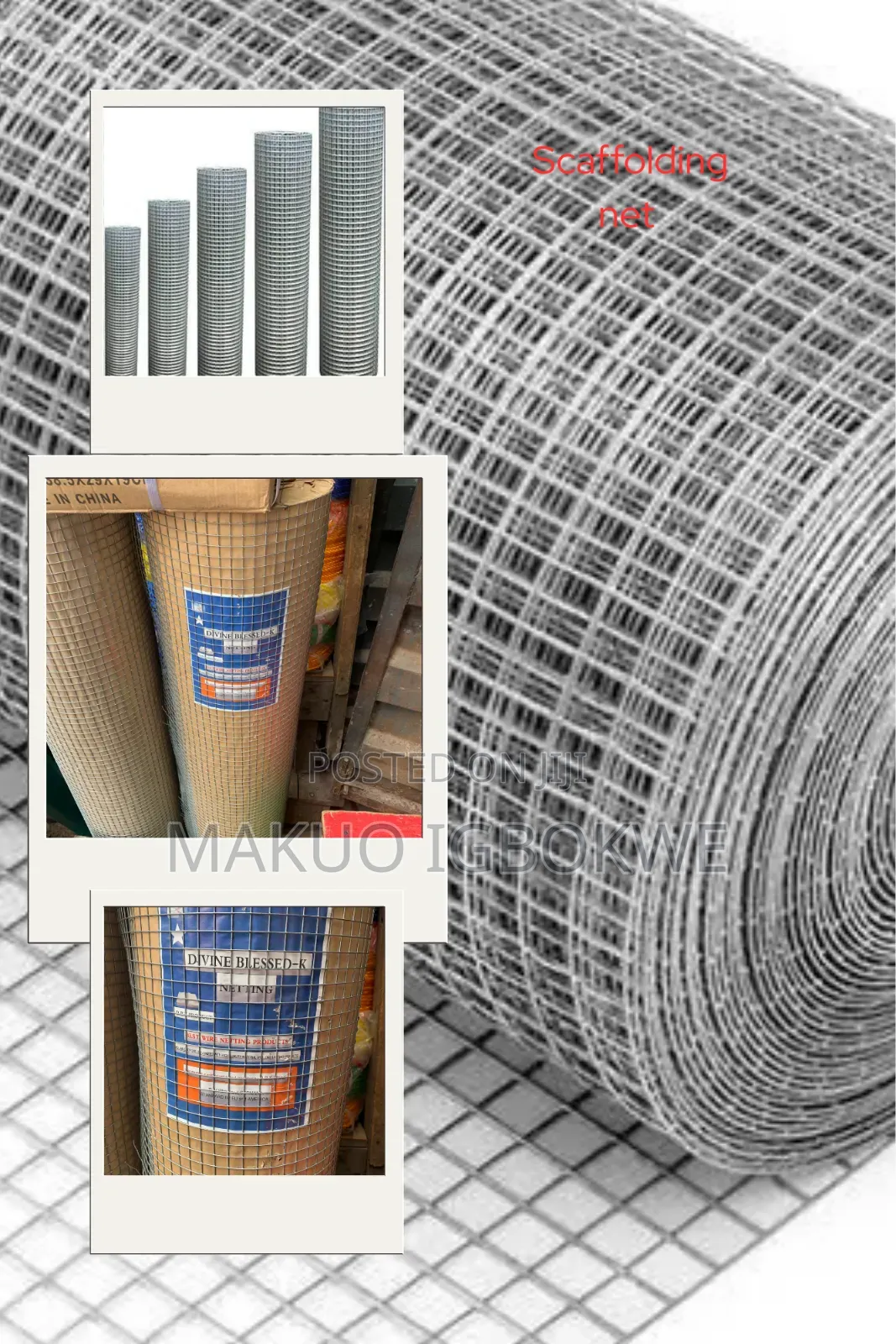 Welded Mesh Wire Net [1/2 by 1/2 Hole Size, 1.2m Width , 24m Length ]