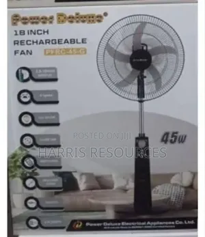 Power Deluxe 18 Inches Rechargeable Standing Fan - PSRC-45- G