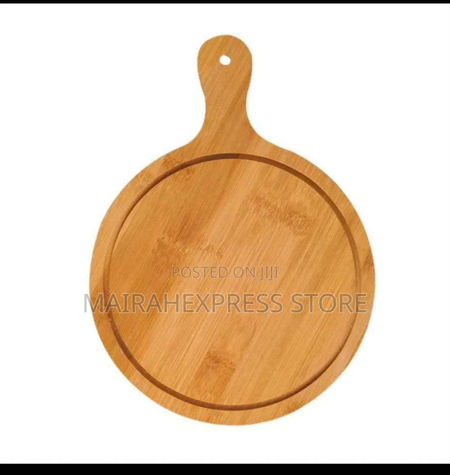 Round Bamboo Pizza and Fruit Tray