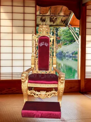 Royal Gold Hand-Carved Throne Chair (Luxury Custom Made)
