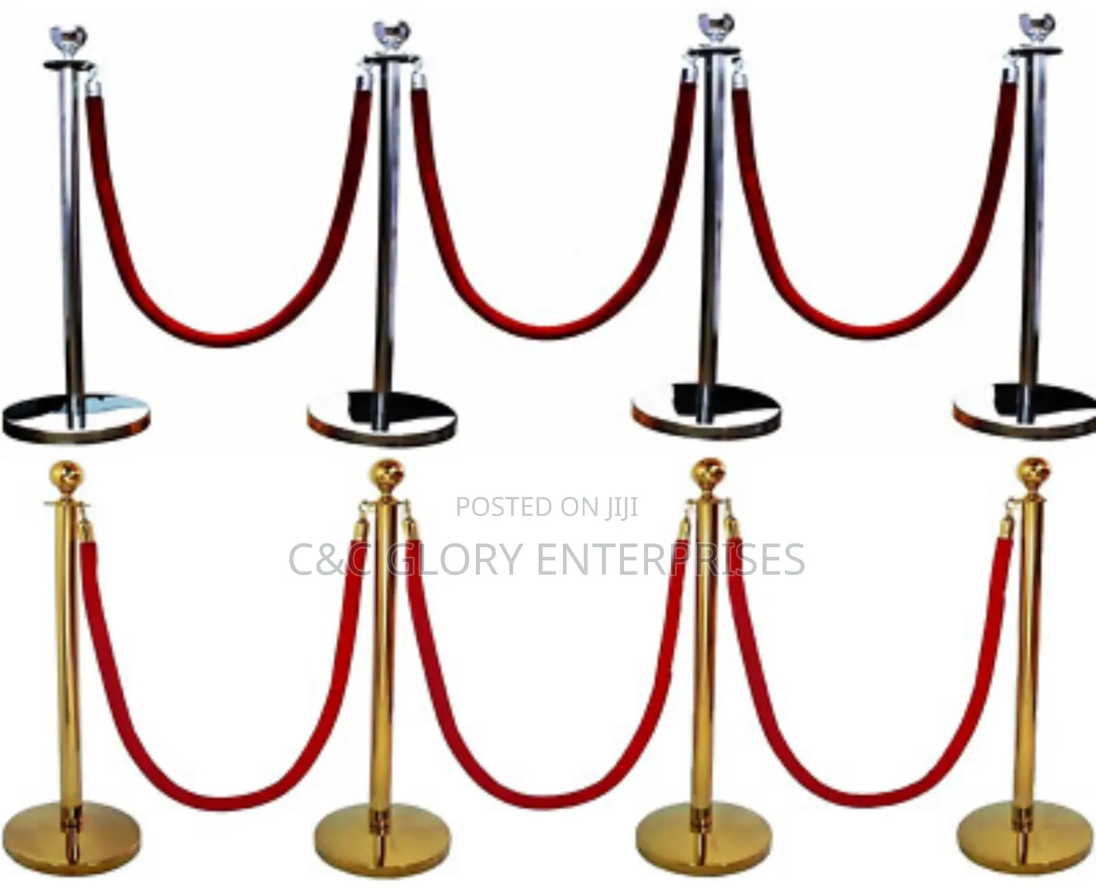 Queue/Crowd/ Control Gold Stanchion / Exhibition Barrier With Ropes