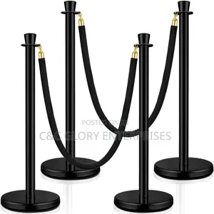 Queue/Crowd/ Control Black Stanchion / Exhibition Barrier With Ropes