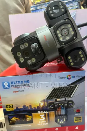 CCTV Solar Cameras With Triple Lenses 4g Sim Enabled