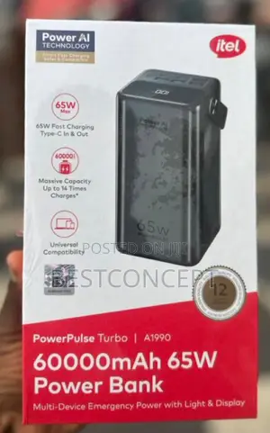 Itel 60000mah Powerpulse Turbo 65w Powerbank for Phone and Laptop